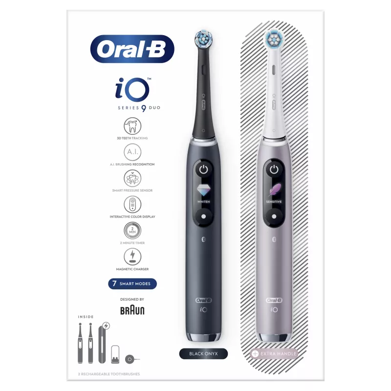 Cepillo de dientes eléctrico rotatorio-oscilante Oral-B iO 80363731 negro plata adultos cuidado de encías sensibilidad blanqueamiento