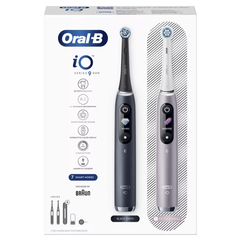 Cepillo de dientes eléctrico rotatorio-oscilante Oral-B iO 80363731 negro plata adultos cuidado de encías sensibilidad blanqueamiento