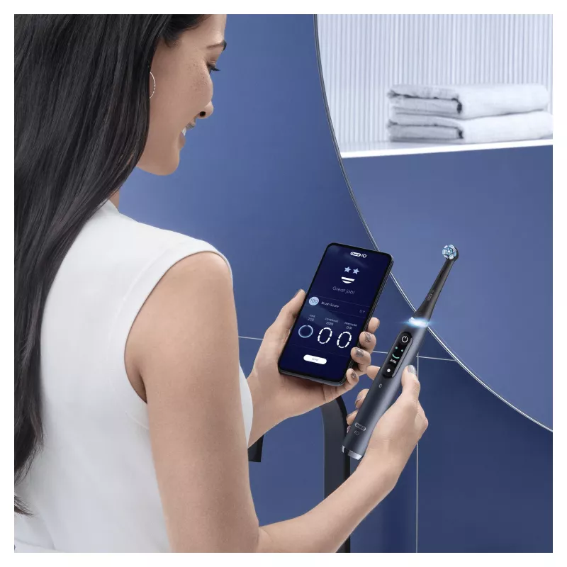 Cepillo de dientes eléctrico rotatorio-oscilante Oral-B iO 80363731 negro plata adultos cuidado de encías sensibilidad blanqueamiento