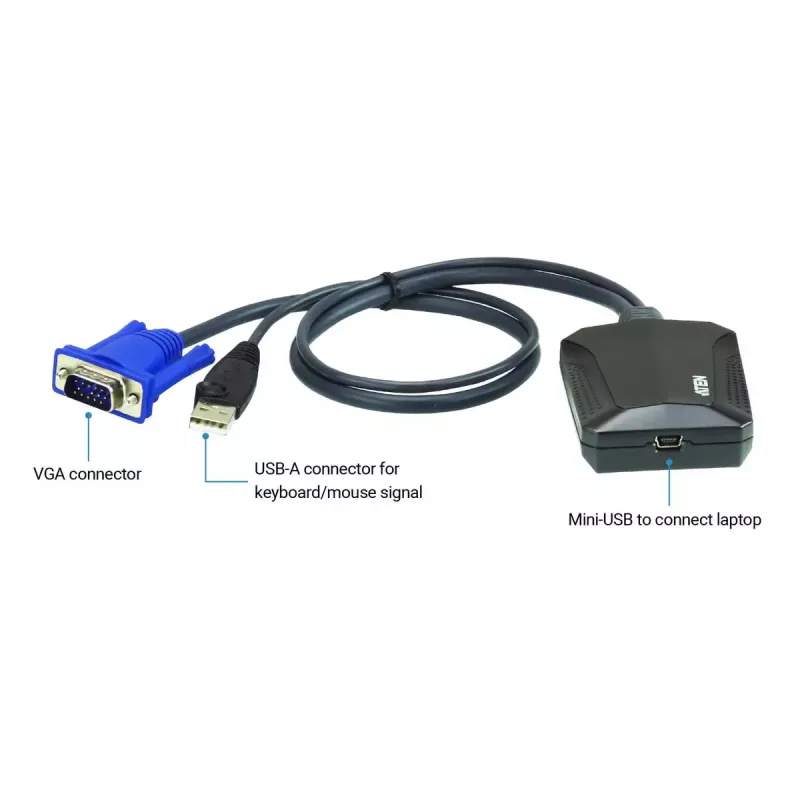 Adaptador consola KVM USB para portátil ATEN CV211 Crash Cart