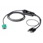 Convertidor de consola DisplayPort ATEN, 1,8 m, USB, DisplayPort, negro, USB Type-A + DisplayPort, SPHD-15