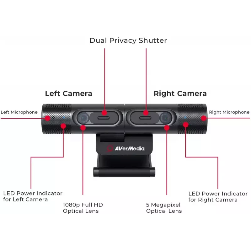 Webcam AVerMedia PW313D 5 MP 2592 x 1944 píxeles