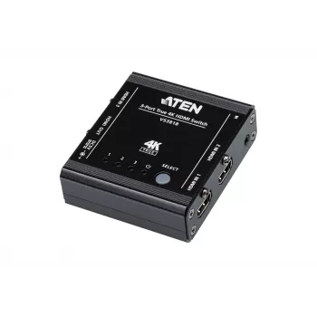 Switch HDMI ATEN 3 puertos True 4K, HDMI, metal, negro, 60 Hz, 5 m, 3840 x 2160, 4096 x 2160