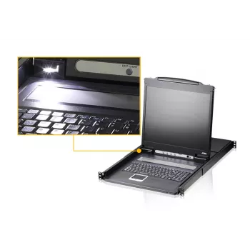 Conmutador KVM ATEN CL1308N montaje en rack negro PS/2 USB VGA 1U
