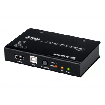 Extensor KVM AV ATEN CE801 — USB True 4K HDMI sobre Cat6 (4K @ 70 m / FHD @ 100 m), HDMI y USB Type-A, negro