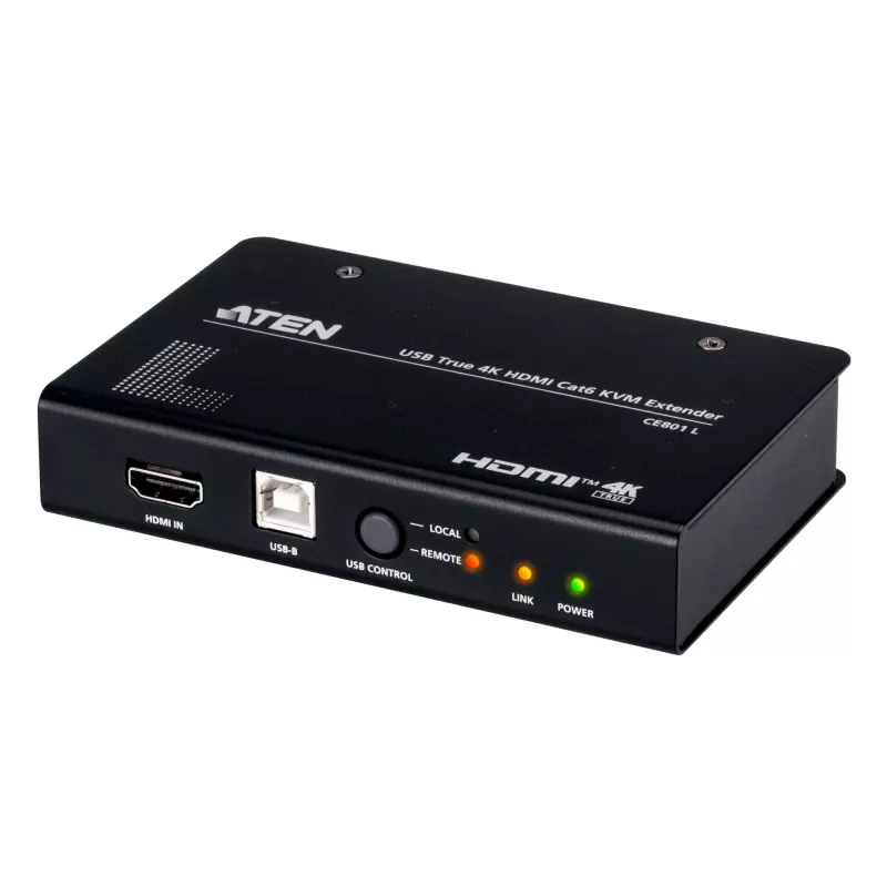 ATEN CE801-AT-G USB True 4K HDMI Cat6 extensor KVM (4K @ 70 m / FHD 1080p @ 100 m), HDMI, USB Type-A, RS-232
