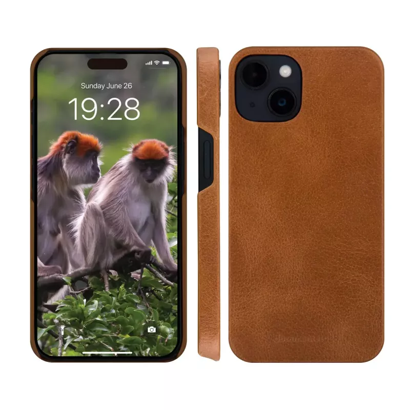 Funda tipo libro dbramante1928 Lynge iPhone 15 Tan monocromática marrón