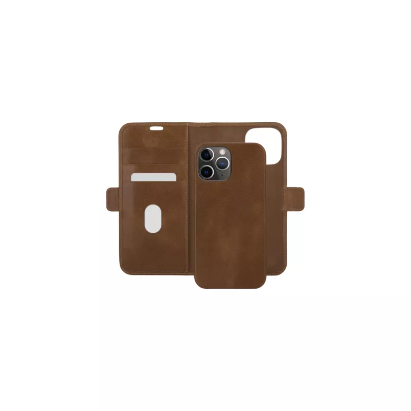 dbramante1928 Lynge LY61GT001181 funda con tapa para Apple iPhone 12/12 Pro, de piel granulada, marrón claro