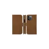 dbramante1928 Lynge LY61GT001181 funda con tapa para Apple iPhone 12/12 Pro, de piel granulada, marrón claro