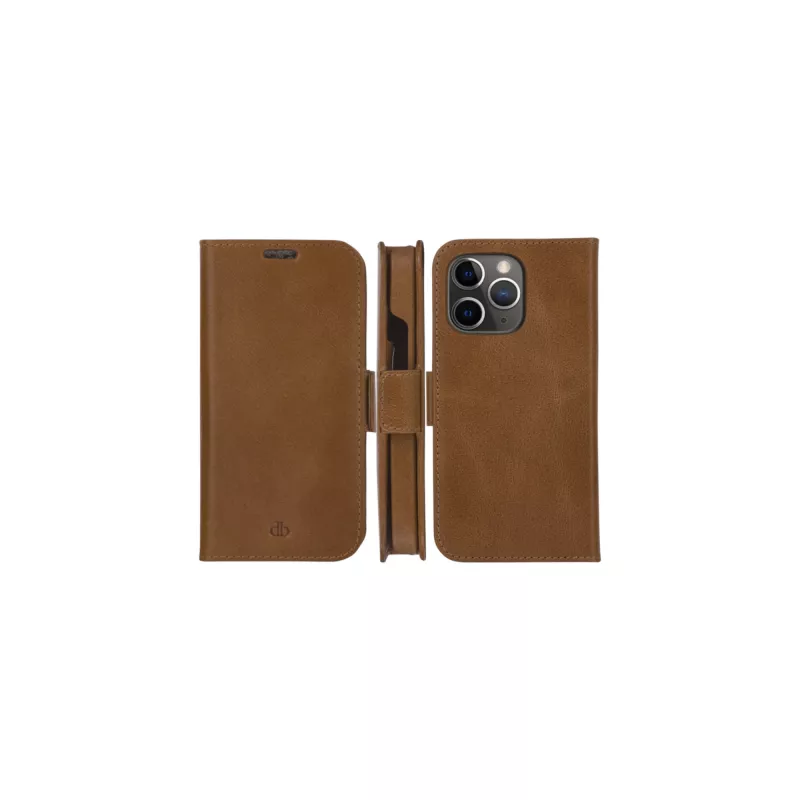 dbramante1928 Lynge LY61GT001181 funda con tapa para Apple iPhone 12/12 Pro, de piel granulada, marrón claro