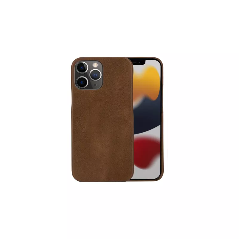 dbramante1928 Lynge LY61GT001181 funda con tapa para Apple iPhone 12/12 Pro, de piel granulada, marrón claro