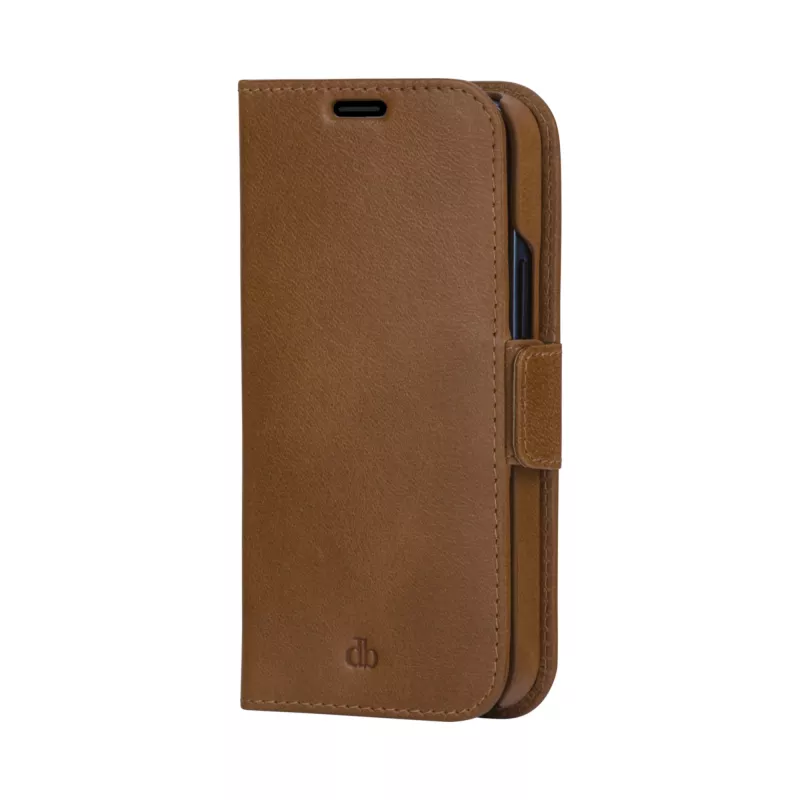 dbramante1928 Lynge LY61GT001181 funda con tapa para Apple iPhone 12/12 Pro, de piel granulada, marrón claro