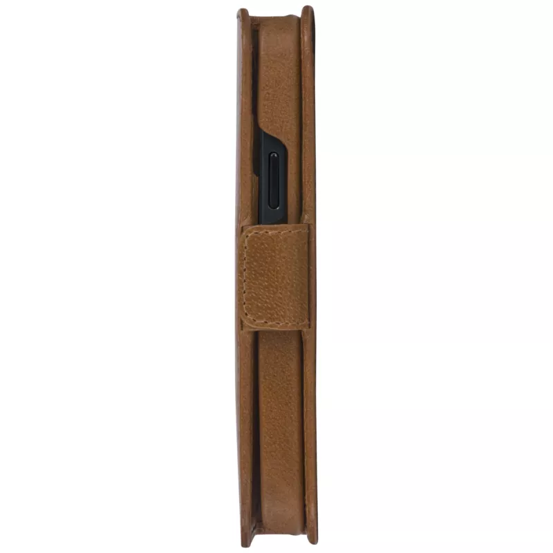 dbramante1928 Lynge LY61GT001181 funda con tapa para Apple iPhone 12/12 Pro, de piel granulada, marrón claro