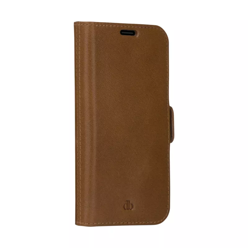 dbramante1928 Lynge LY61GT001181 funda con tapa para Apple iPhone 12/12 Pro, de piel granulada, marrón claro