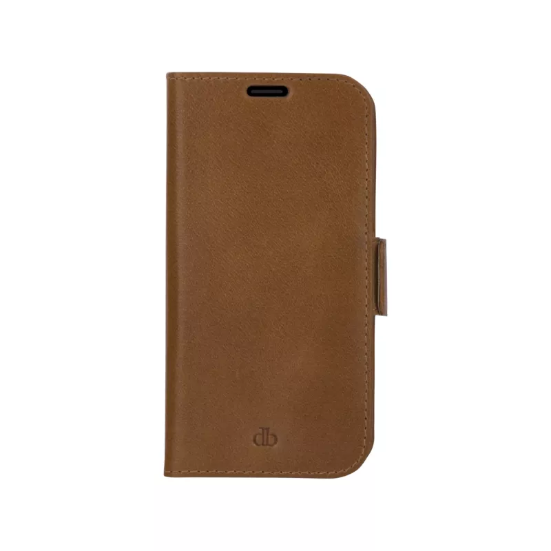 dbramante1928 Lynge LY61GT001181 funda con tapa para Apple iPhone 12/12 Pro, de piel granulada, marrón claro
