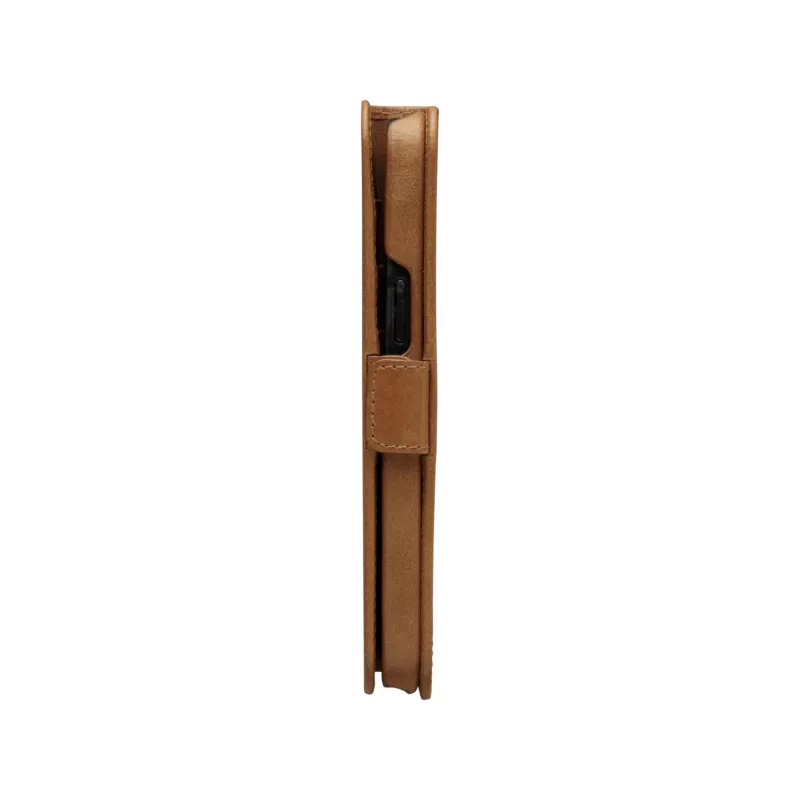 dbramante1928 Lynge LY61GT001181 funda con tapa para Apple iPhone 12/12 Pro, de piel granulada, marrón claro