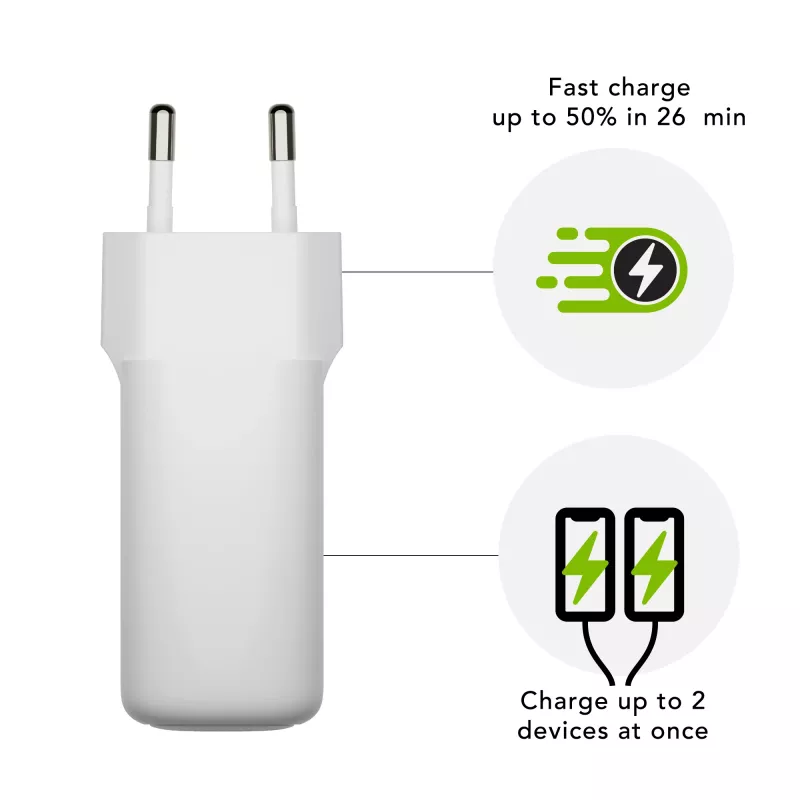 dbramante1928 re-charge Pro – cargador de pared UE – 2x USB-C 30W – W