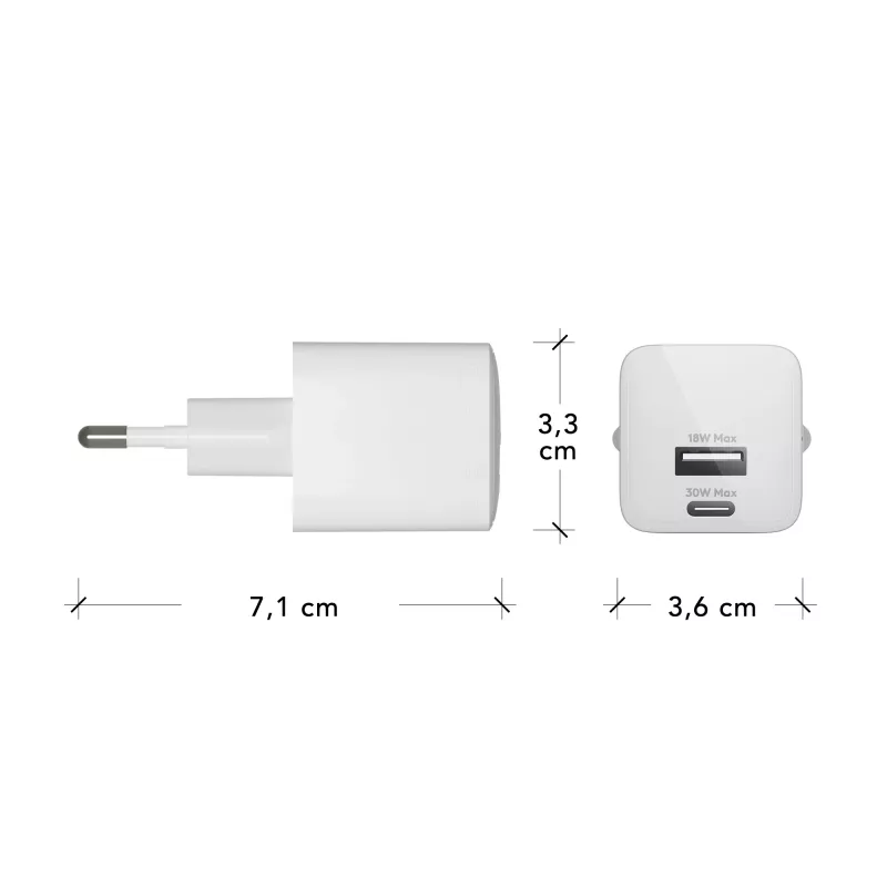 dbramante1928 re-charge Pro - cargador de pared UE USBC30W+USBA18W-W