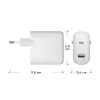 dbramante1928 re-charge Pro CI65EUWH7100 cargador de pared, 65 W, USB-C + USB-A 18 W, UE, blanco