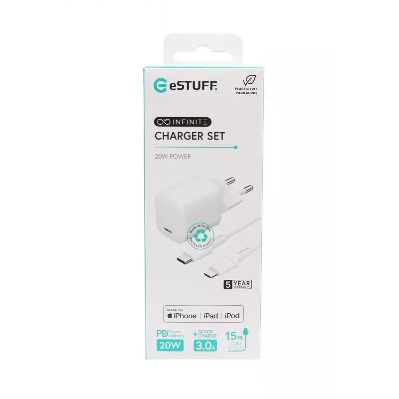 eSTUFF ES637600 cargador para dispositivos móviles smartphone, tablet blanco AC interior