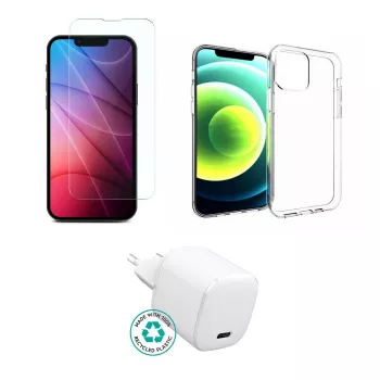eSTUFF ES-KIT-IPH13PRO cargador para dispositivos móviles teléfono móvil transparente, blanco interior