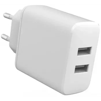 Cargador de interior eSTUFF ES637005 smartphone blanco 2 puertos USB 5V