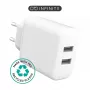 Cargador de interior eSTUFF ES637005 smartphone blanco 2 puertos USB 5V
