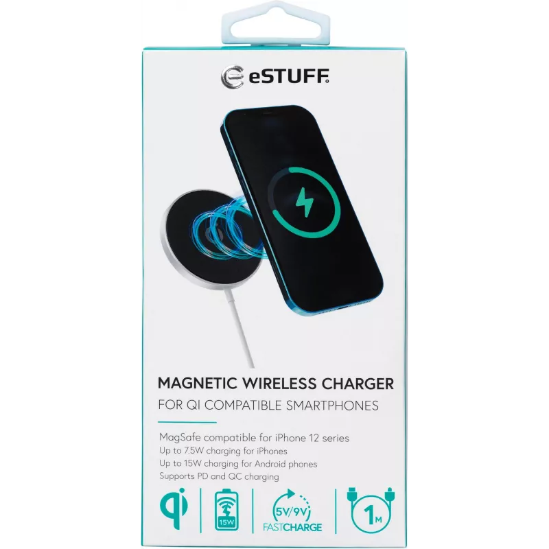 eSTUFF ES638100 cargador móvil smartphone aluminio AC carga inalámbrica carga rápida interior
