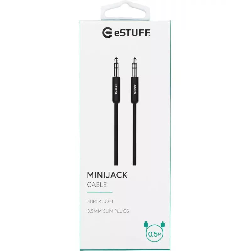 eSTUFF ES608001 cable de audio 0,5 m 3,5 mm negro