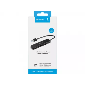 Lector de tarjetas Sandberg USB 3.0 Pocket Card Reader