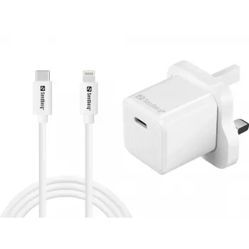 Cargador USB-C SANDBERG 441-64 20W enchufe UK – carga rápida con USB Power Delivery