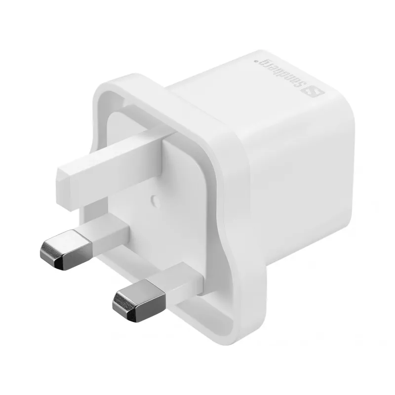 Cargador USB-C SANDBERG 441-64 20W enchufe UK – carga rápida con USB Power Delivery