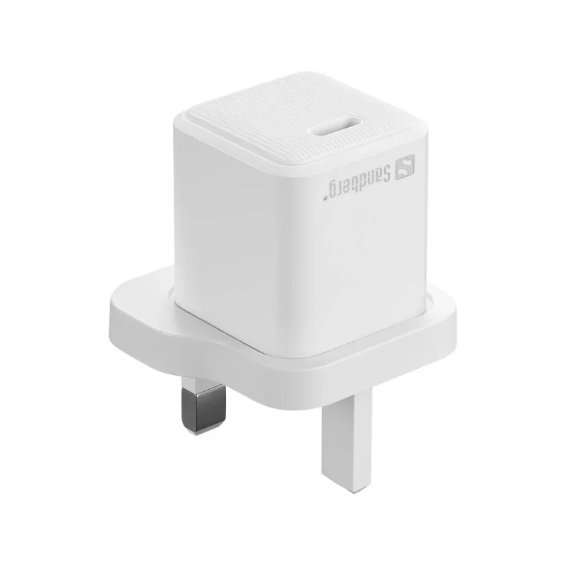Cargador USB-C SANDBERG 441-64 20W enchufe UK – carga rápida con USB Power Delivery