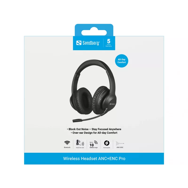 Auriculares Sandberg inalámbricos ANC+ENC Pro