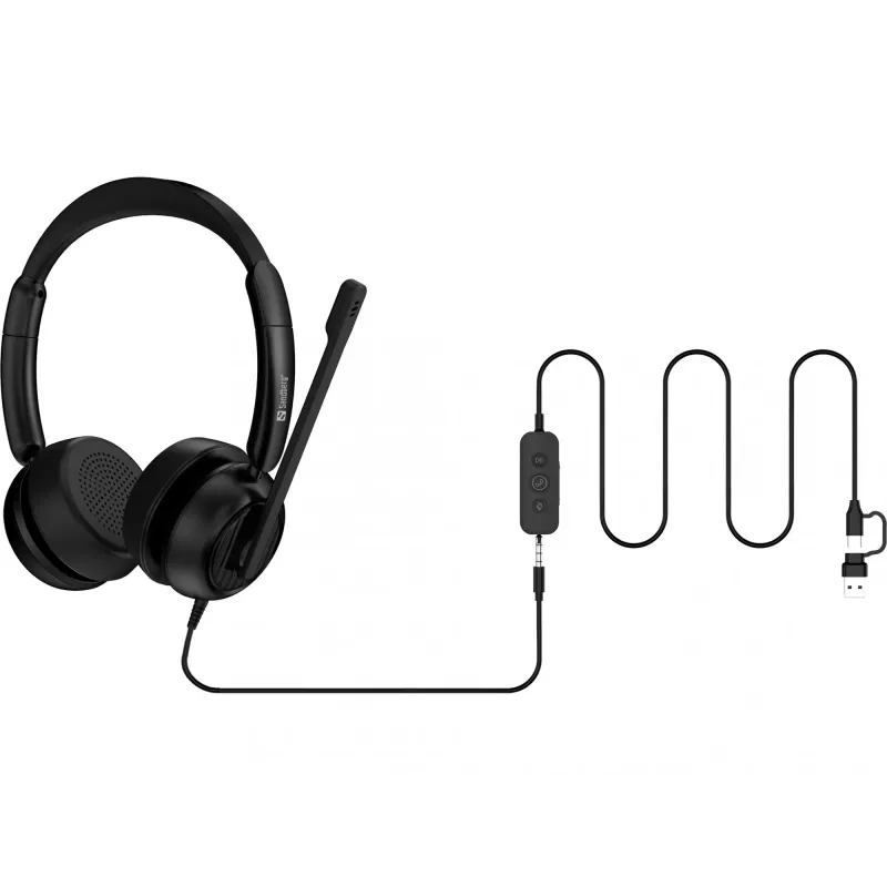 Auriculares Sandberg 3in1 Office Headset Pro ENC con cable 20-20000 Hz