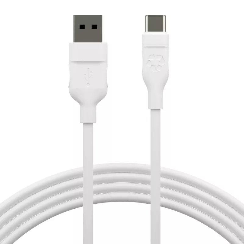 dbramante1928 re-charge Pro CB12ACWH7088 cable de USB-A a USB-C, 1,2 m, USB 2.0, 480 Mbps, 36W, plástico 100 % reciclado, blanco