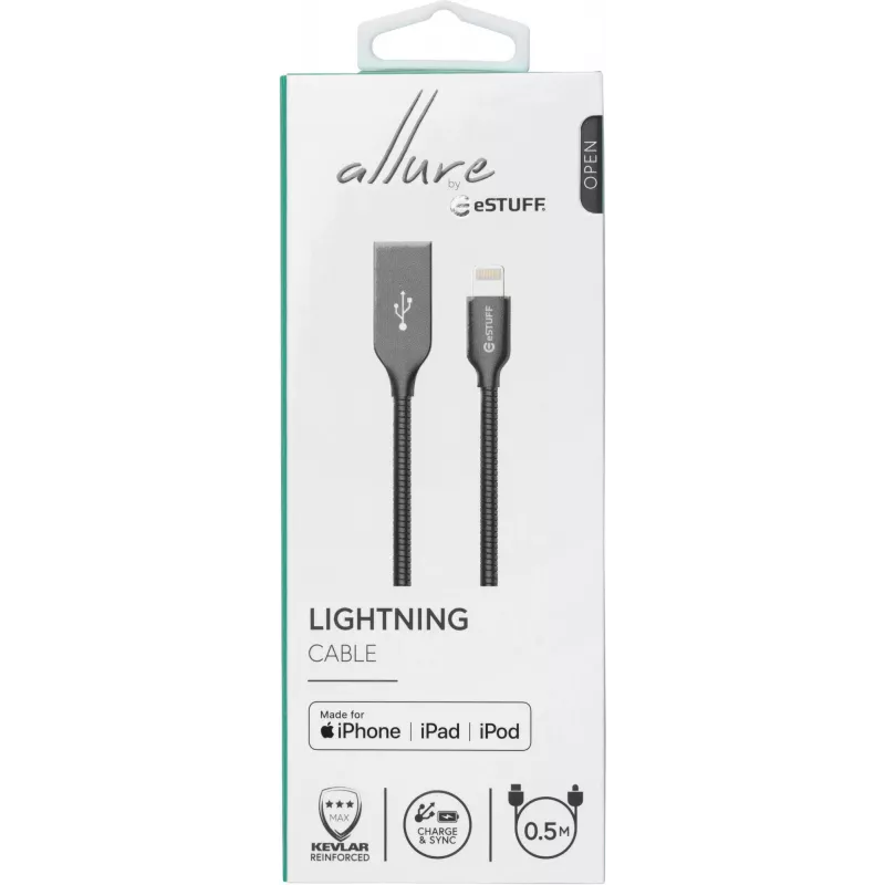 eSTUFF ES601065 Cable Lightning 0,5 m Gris