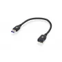 Cable USB IOGEAR G2LU3AMF USB 3.2 Gen 1 0,3 m USB A Negro
