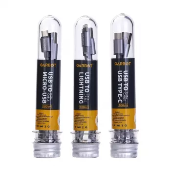 Cable USB Garbot C-05-10195 1 m USB A Micro-USB B Plata