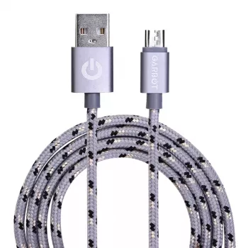 Cable USB Garbot C-05-10195 1 m USB A Micro-USB B Plata