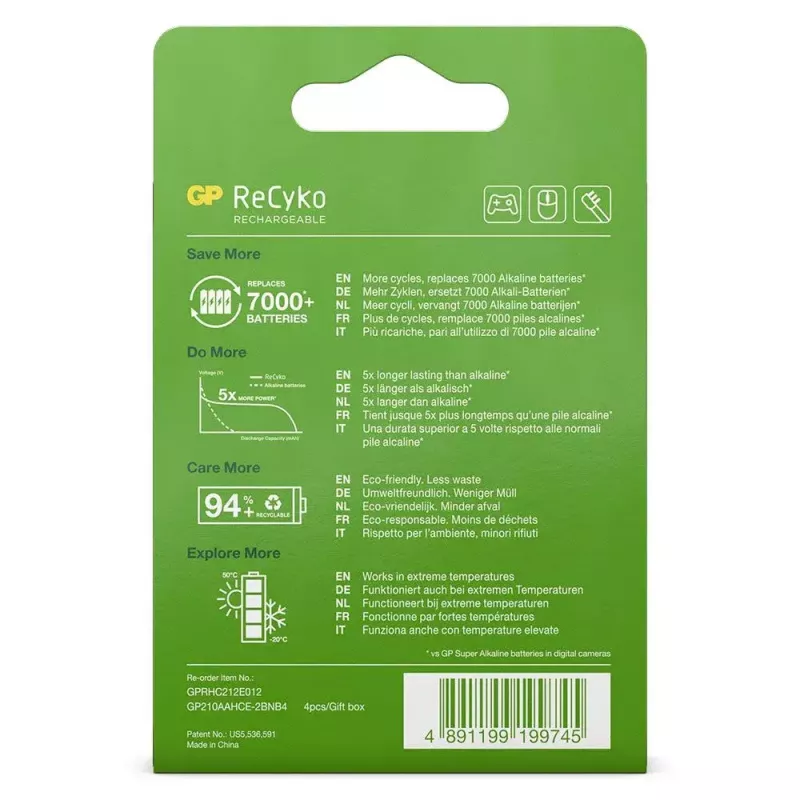 Batería recargable GP Batterien ReCyko+ 2100mAh 4 uds. AA NiMH