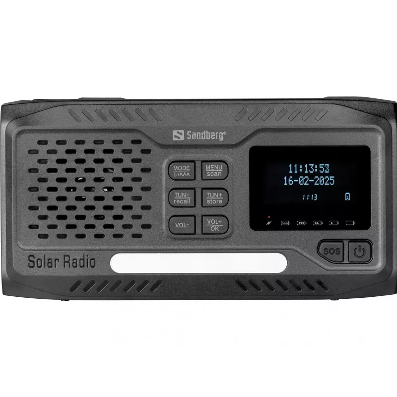 Radio portátil SANDBERG Survivor DAB Radio All-in-1 4500 — DAB+/FM, 87,5–108 MHz, 3 W RMS, USB-A y USB-C, batería de 4500 mAh