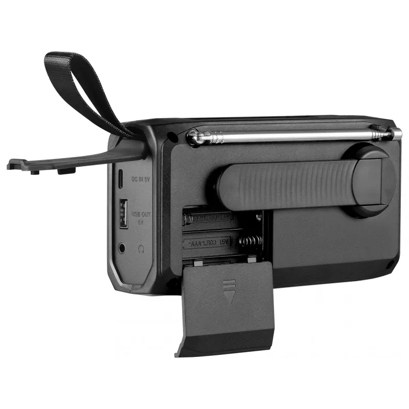 Radio portátil SANDBERG Survivor DAB Radio All-in-1 4500 — DAB+/FM, 87,5–108 MHz, 3 W RMS, USB-A y USB-C, batería de 4500 mAh