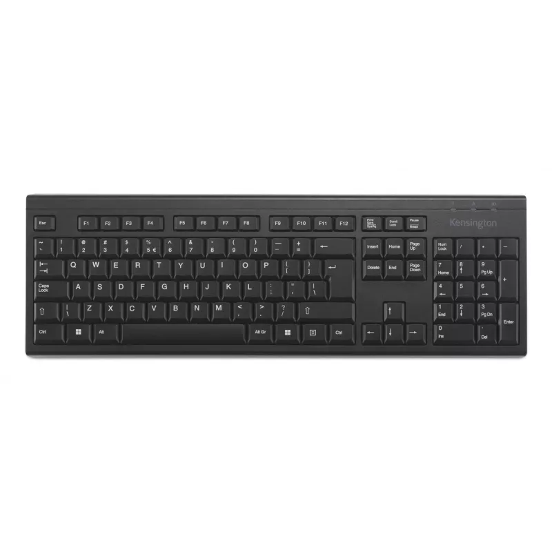 Kensington K75561WW KB150 EQ teclado inalámbrico, tamaño completo, 2,4 GHz, QWERTY US International, negro