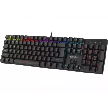 Teclado gamer mecánico Sandberg GERMAN tamaño completo con cable USB mecánico QWERTZ RGB LED