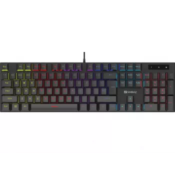 Teclado gamer mecánico Sandberg GERMAN tamaño completo con cable USB mecánico QWERTZ RGB LED