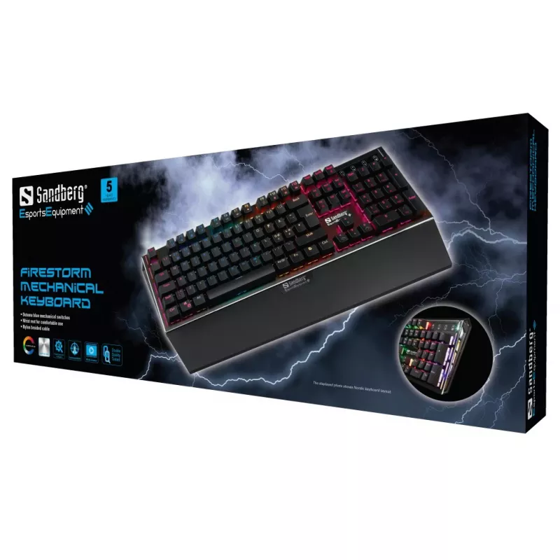 Teclado mecánico Sandberg FireStorm Mech BE