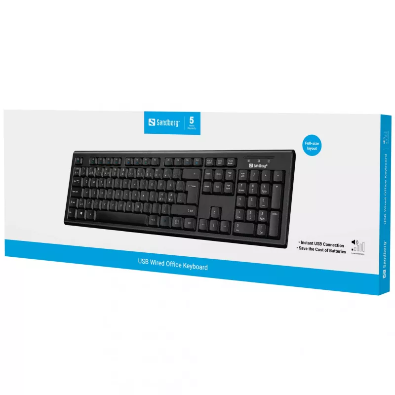 Teclado de oficina con cable USB Sandberg Nord