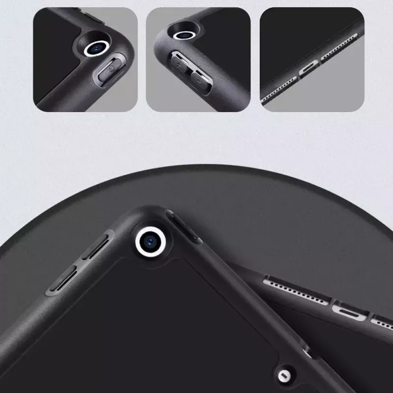 Estuche para lápiz eSTUFF SEATTLE iPad 9.7 2018/2017 – piel sintética negra