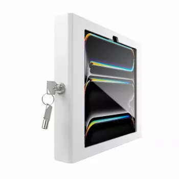 Soporte de seguridad de pared para iPad Pro 11 pulgadas — Maclocks Compulocks Apex para M4 y M5, blanco, incluye 2 llaves